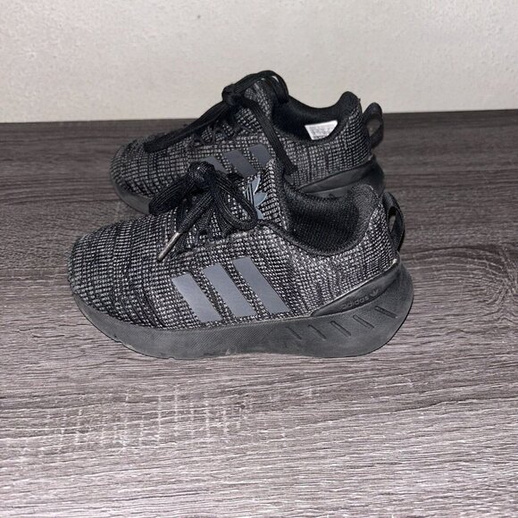 Adidas Swift Run Black Unisex Lace Up Toddler Sneakers Shoes Size 12 - Picture 5 of 8